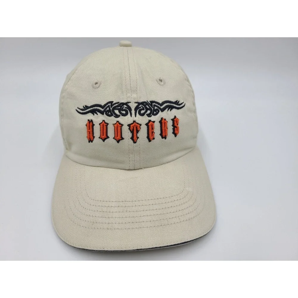 Hooters‎ Pro Pocket Adjustable Hat Cap Restaurant Baseball Dad Men Women Beige
